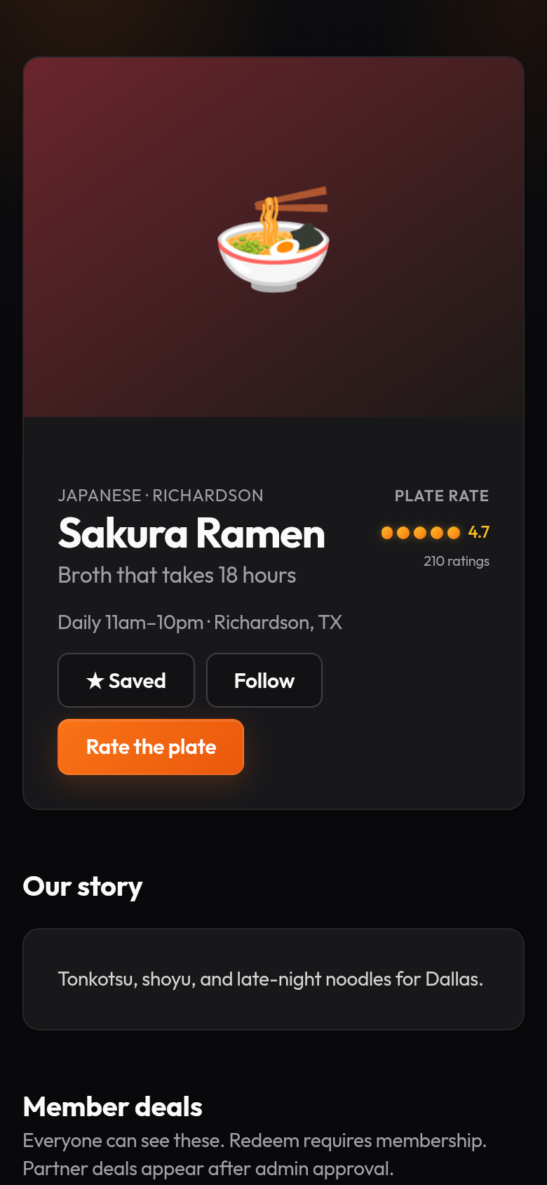 Restaurant profile